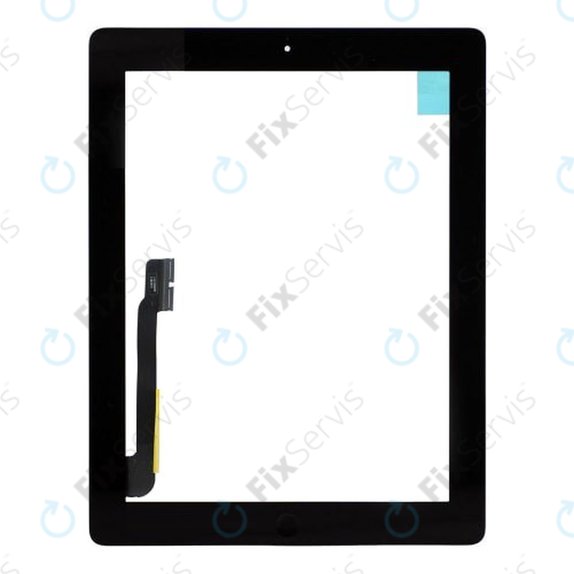 Dotykové sklo s tlačidlom domov pre iPad 3, iPad 4, Black