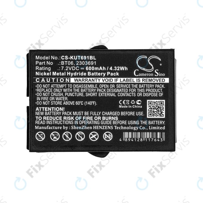 Batéria pre Ikusi TM60, 61, 62, 600mAh, Ni-MH, 7.2V, BT06, HQ