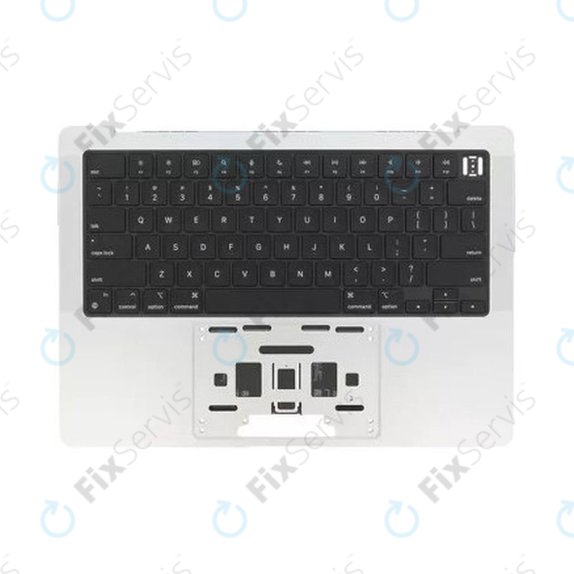 Horný rám klávesnice pre MacBook Pro 14", A3185 (2024), s klávesnicou US a batériou, Silver, 661-50211, Genuine Apple