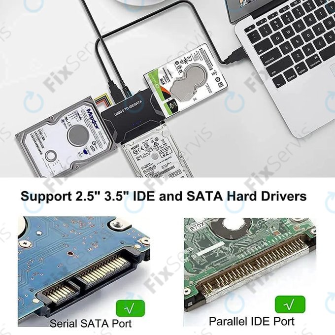 USB 3.0 na SATA / IDE adaptér pre 2,5" a 3,5" HDD/SSD a optické mechaniky