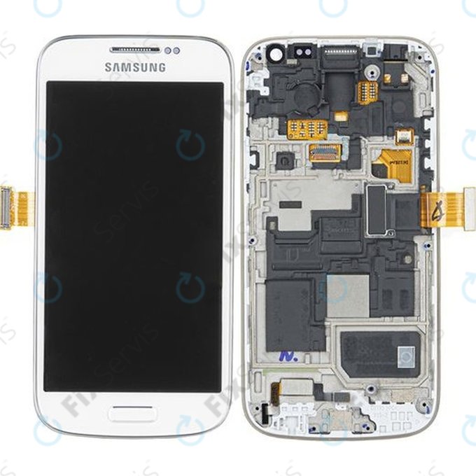Samsung Galaxy S4 Mini i9195 - LCD Displej + Dotykové Sklo + Rám (White Frost) - GH97-14766B Genuine Service Pack