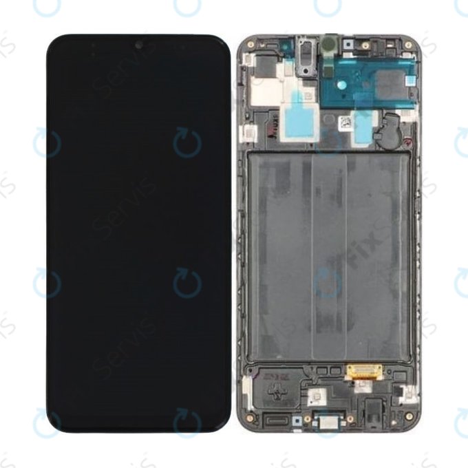 Samsung Galaxy A30 A305F - LCD Displej + Dotykové Sklo + Rám (Black) - GH82-19725A, GH82-19202A Genuine Service Pack