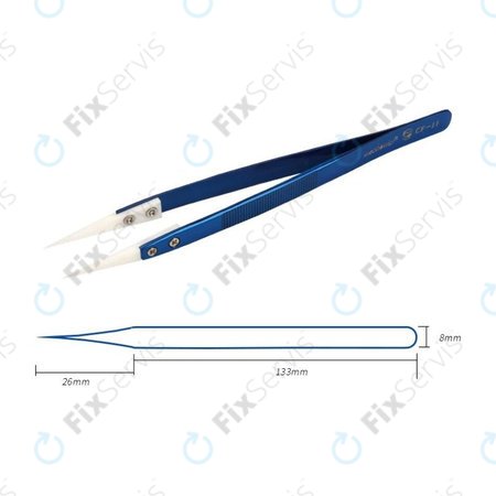 Mechanic CF-11 - Tepluvzdorná Keramická Pinzeta s Ostrou Špičkou