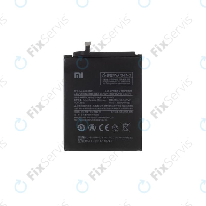 Xiaomi Redmi Note 5A, Redmi S2 (Redmi Y2) - Batéria BN31 3080mAh - 46BN31G05014 Genuine Service Pack