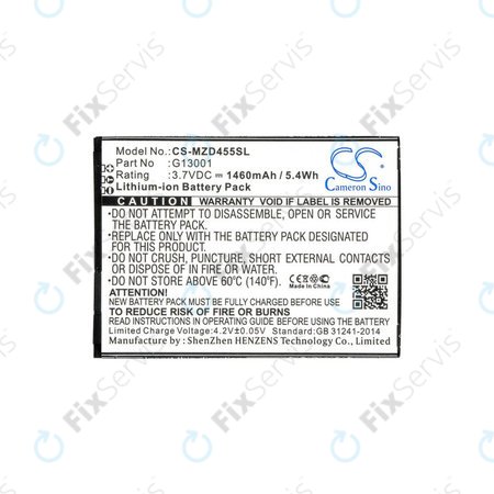 Batéria pre Navon Mizu D455, 1460mAh, Li-Ion, 3.7V, G13001, HQ