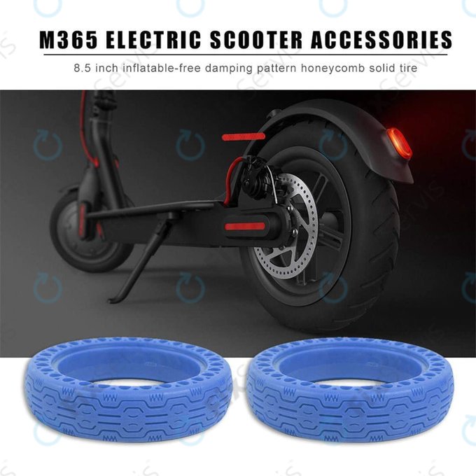 Xiaomi Mi Electric Scooter 1S, 2 M365, Essential, Pro, Pro 2 - Odolná Plná Bezdušová Pneumatika (Typ 1) (Blue)