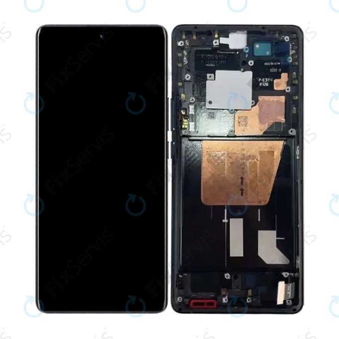 Vivo X80 Pro V2185A V2145 - LCD Displej + Dotykové Sklo + Rám (Cosmic Black) TFT