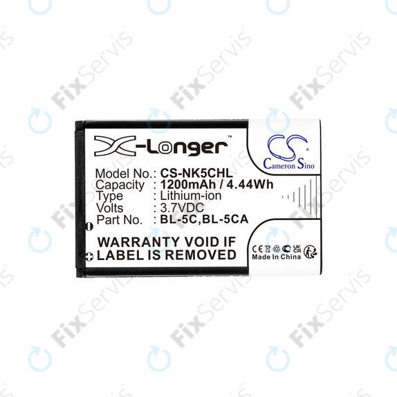 Batéria pre Nokia 1208, 1110, 2310, 1200mAh, Li-Ion, 3.7V, BL-5C, HQ