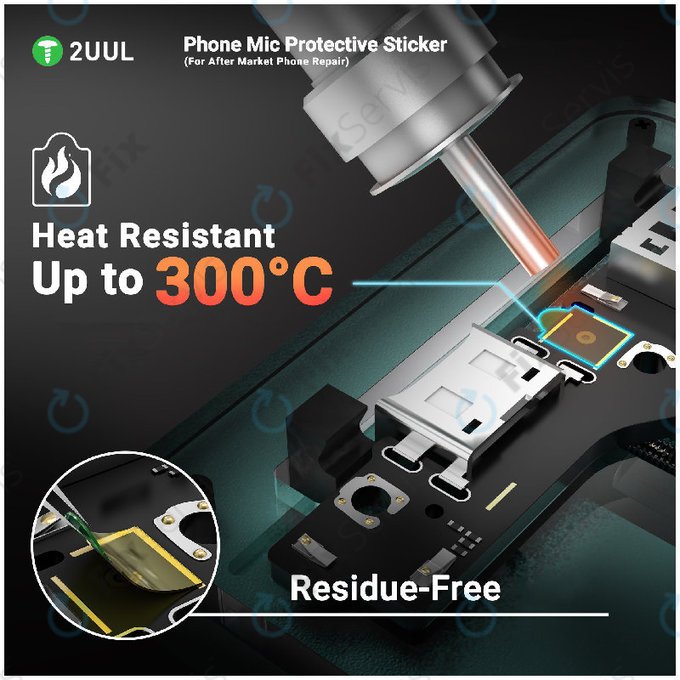 Ochranné nálepky na mikrofón telefónu, 2UUL DA32, 500ks/balenie