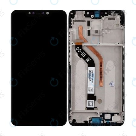 Xiaomi Pocophone F1 - LCD Displej - Dotykové Sklo + Rám (Steel Blue) TFT