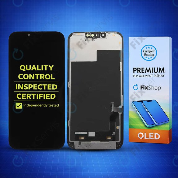 Displej Hard OLED pre iPhone 13, Dotykové sklo s rámom, FixPremium