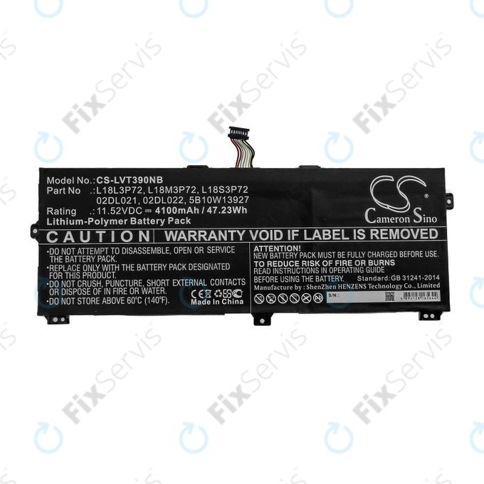 Batéria pre Lenovo ThinkPad X390, Yoga X390, 4100mAh, Li-Pol, 11.52V, 02DL021, HQ
