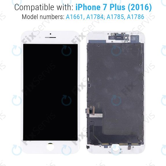 Displej pre iPhone 7 Plus, White, Dotykové sklo s rámom