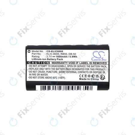 Batéria pre Jay-Tech Jay-Cam I4800, Kodak Easyshare Z1012, 1600mAh, Li-Ion, 3.7V, KLIC-8000, HQ