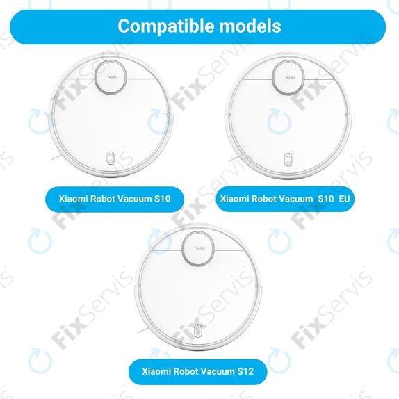 Sada náhradných dielov pre Xiaomi Robot Vacuum S10, S10 EU, S12 (1x Hlavná kefa, 2x Filtre, 2x Bočné kefy, 2x Mopovacie utierky)