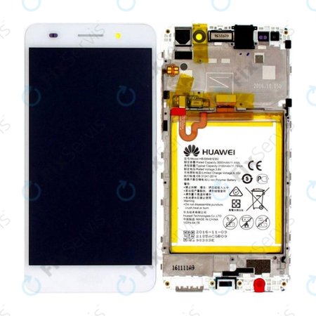 Huawei Y6 II CAM-L21 - LCD Displej + Dotykové Sklo + Rám + Batéria (White) - 02350VRS Genuine Service Pack
