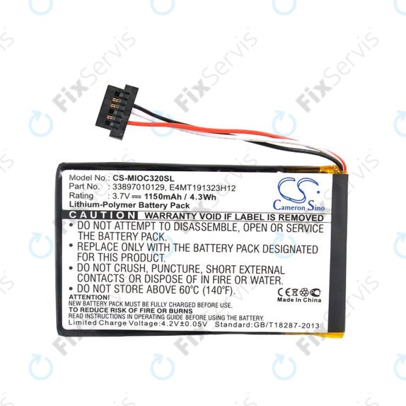 Batéria pre Mitac Mio C320, C520, C520t, C720, C810, BP-LX1320/11-B0001 SN, Li-Polymer, 3.7V, 1150mAh, HQ