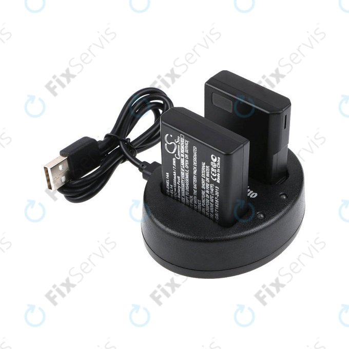 Batéria 2ks s nabíjačkou pre Nikon Coolpix P7000, P7700, D3100, D3200, D5100, 1030mAh, Li-Ion, 7.4V, EN-EL14, HQ