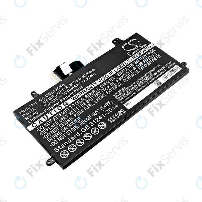 Batéria pre Dell Latitude 5290, Latitude 12 5285, 5200mAh, Li-Pol, 7.6V, J0PGR, HQ