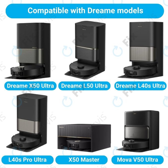 Sada náhradných dielov pre Dreame X50 Ultra, L50 Ultra, L40s Ultra, L40s Pro Ultra, X50 Master, Mova V50 (1 pár Hlavných kief, 2x Filter, 2x Bočná kefa, 4x Mopovacia utierka, 2x Prachové vrecko)