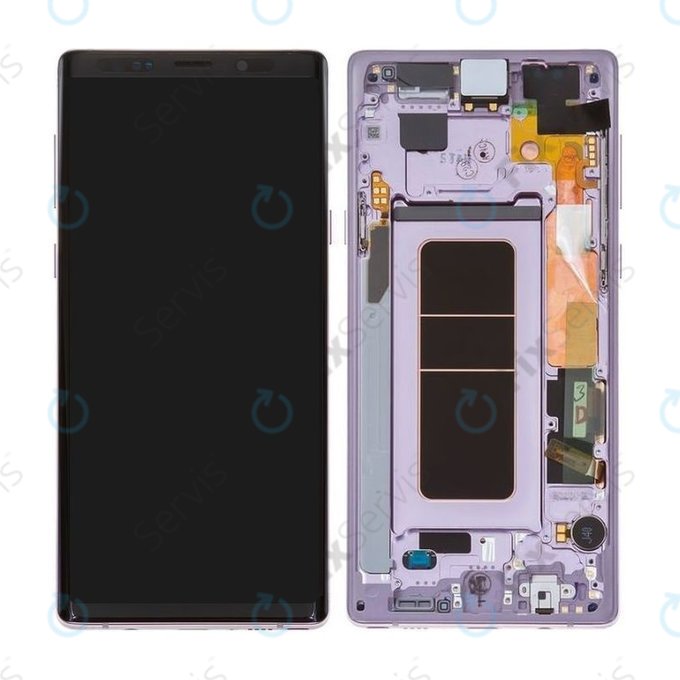 Samsung Galaxy Note 9 N960U - LCD Displej + Dotykové Sklo + Rám (Lavender Purple) - GH97-22269E, GH97-23737E, GH97-22270E Genuine Service Pack
