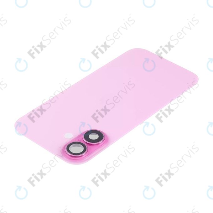 Apple iPhone 16 Plus - Sklo Zadného Housingu + Sklíčko Kamery + Kovový Pliešok + Magsafe Magnet (Pink)