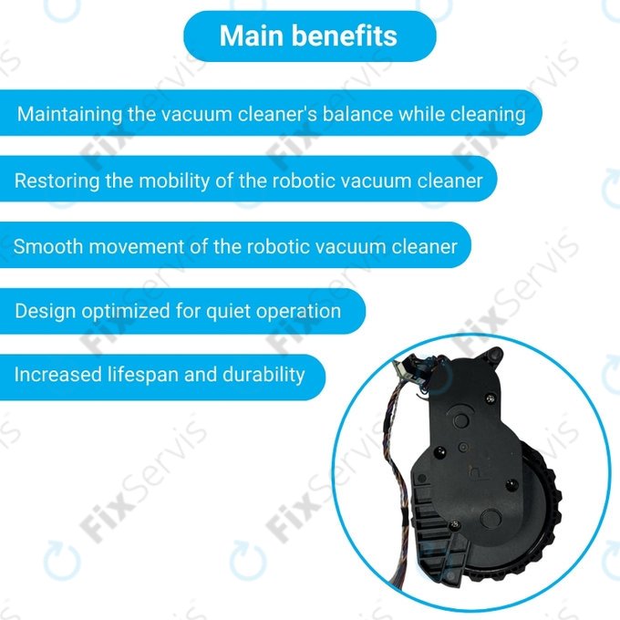 Xiaomi Roborock S5 Max, S6 Pure, S7 - Koleso s Motorom (Pravé) (Čierne)