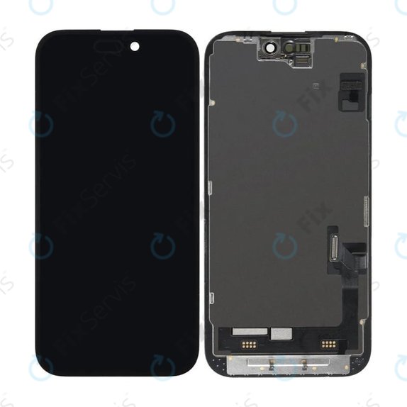 Displej Hard OLED pre iPhone 15, Dotykové sklo s rámom, FixPremium