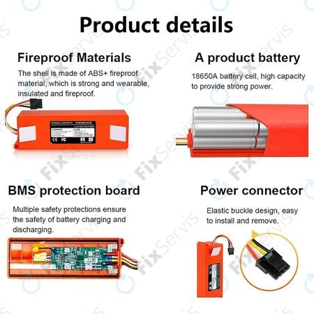 Xiaomi Roborock-series, Mi Robot Vacuum Mop 1S, Xiaowa-series - Batéria BRR-2P4S-5200 Li-Ion 5200mAh