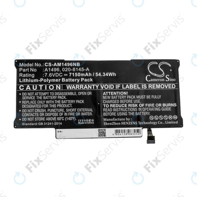 Apple MacBook Air 13" A1466 (Mid 2013 - Mid 2017) - Batéria A1496 7150mAh HQ