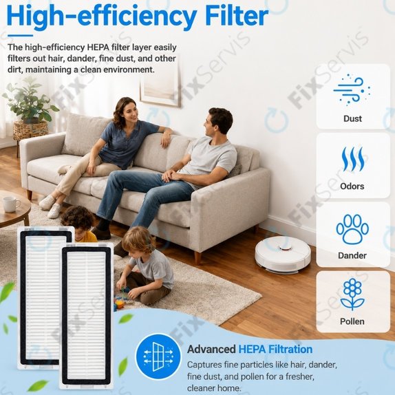 Sada náhradných dielov pre Xiaomi Dreame D9 Max Gen2, D10s, D10s Pro (1x Hlavná kefa, 2x Filter, 2x Bočná kefa - čierna, 2x Mopovacia utierka)