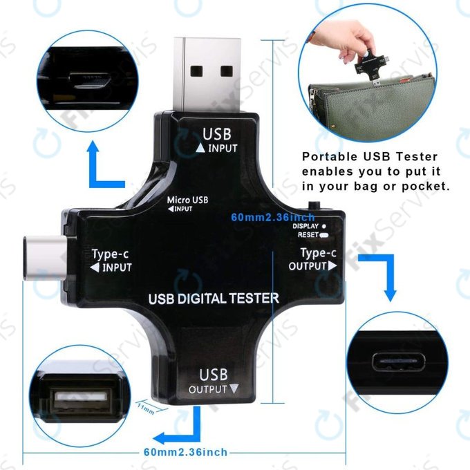 Eversame 2in1 - USB Tester a Multimeter (USB-C a USB 3.0)