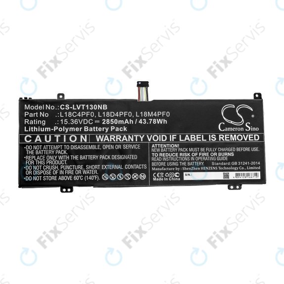 Batéria pre Lenovo ThinkBook 13s, 14s, 2850mAh, Li-Pol, 15.36V, L18C4PF0, HQ
