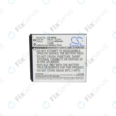 Canon Ixus, IXY, i7 Zoom, L3, L4, Legria Mini, PowerShot, TX1 - Batéria NB-4L Li-Ion 850mAh HQ