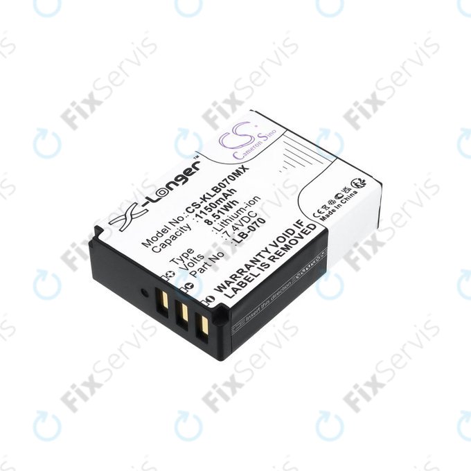 Batéria pre Kodak PIXPRO S1, AZ651, AZ652, AZ901, 1150mAh, Li-Ion, 7.4V, LB-070, HQ