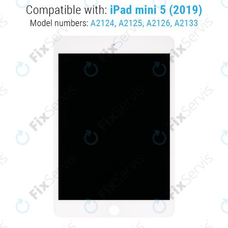 Apple iPad Mini 5 - LCD Displej + Dotykové Sklo (White) TFT