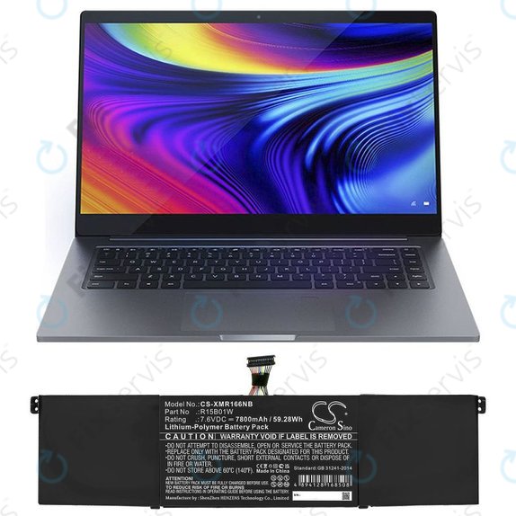 Batéria pre Xiaomi Mi Pro 15.6 i3, i5, i6, 7800mAh, Li-Pol, 7.6V, R15B01W, HQ