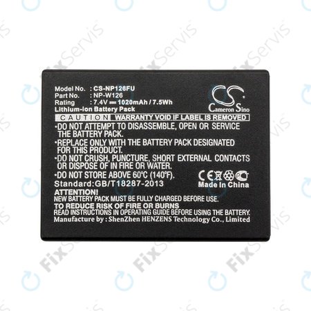 Batéria pre Fujifilm FinePix, 1020mAh, Li-Ion, 7.4V, NP-W126, NP-W126S, HQ
