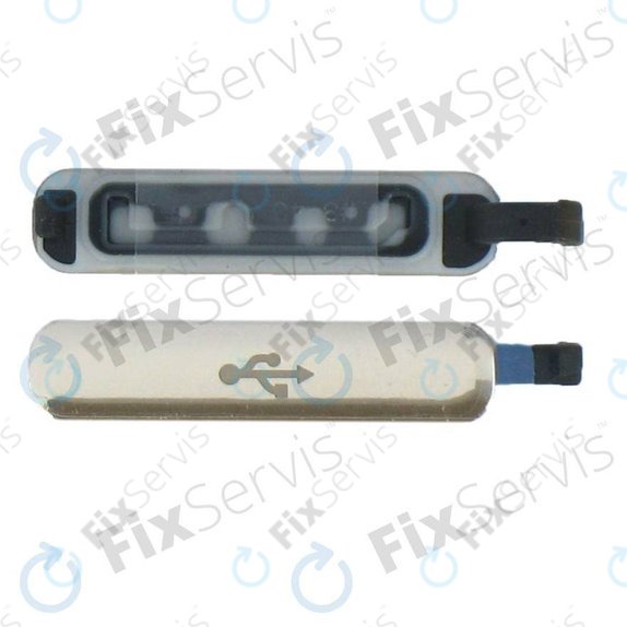 Samsung Galaxy S5 G900F - USB Krytka Nabíjacieho Konektora (Silver) - GH98-32941A Genuine Service Pack