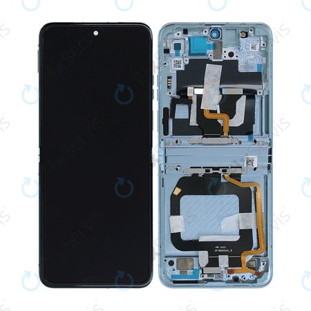 Motorola Razr 40 Ultra - LCD Displej + Dotykové Sklo + Rám (Glacier Blue) - 5D68C22597 Genuine Service Pack