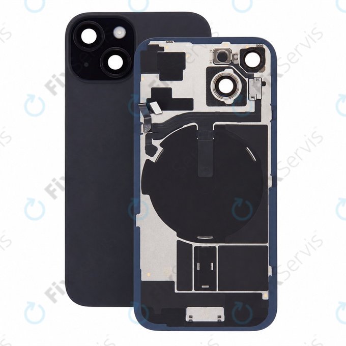 Sklo zadného housingu pre iPhone 15, Black, Pulled A