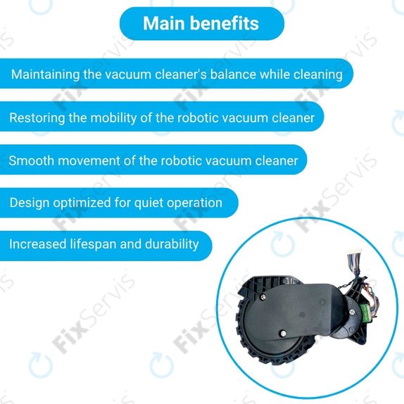 Xiaomi Robot Vacuum X20, S10, Dreame X30, X20, X10 Pro - Koleso s Motorom (Pravé) (Čierne)