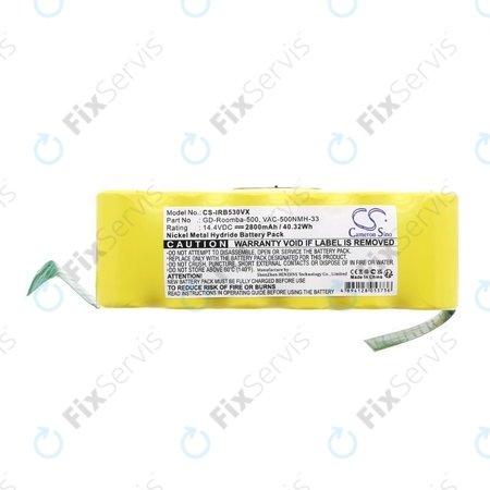 iRobot Roomba 500, 600, 700, 800, 900-series, R3, Scooba 450, Vileda 137173 - Batéria 11702, GD-Roomba-500, VAC-500NMH-33 Ni-MH 14.4V 2800mAh HQ