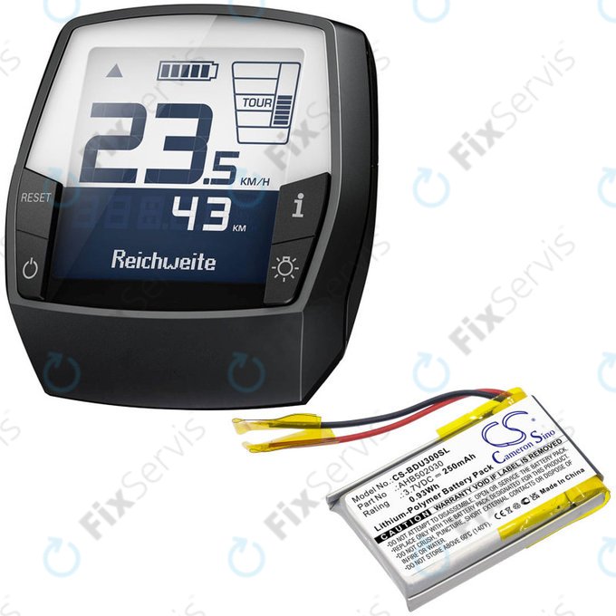 Batéria pre Bosch Bdu3xx, Bosch Intuvia Display, 250mAh, Li-Pol, 3.7V, 502030, HQ