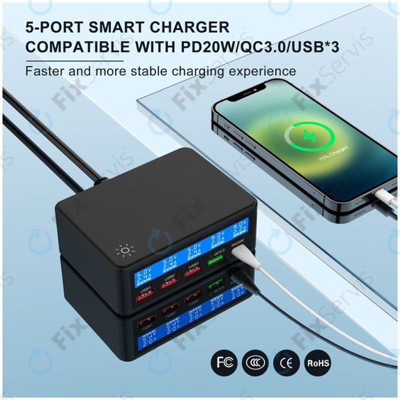 FixPremium - USB Servisná Nabíjacia Stanica s USB 3.0 a USB-C