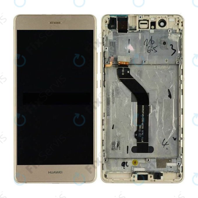 Huawei P9 Lite - LCD Displej + Dotykové Sklo + Rám (Gold) TFT
