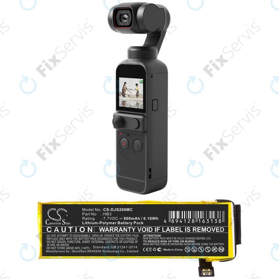 Batéria pre DJI Osmo Pocket, Pocket 2, 800mAh, Li-Pol, 7.7V, HB3, HQ