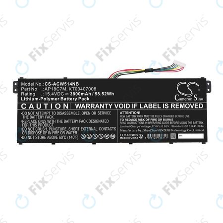 Batéria pre Acer ConceptD 3, Spin 5, Swift 3, 5, X, Travelmate Spin P4, 3800mAh, Li-Pol, 15.4V, AP18C7M, HQ