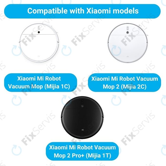 Sada náhradných dielov pre Xiaomi Mi Robot Vacuum Mop (Mijia 1C), 2 (Mijia 2C) 2 Pro+ (Mijia 1T) (1x Hlavná kefa, 2x Filter, 2x Bočná kefa)