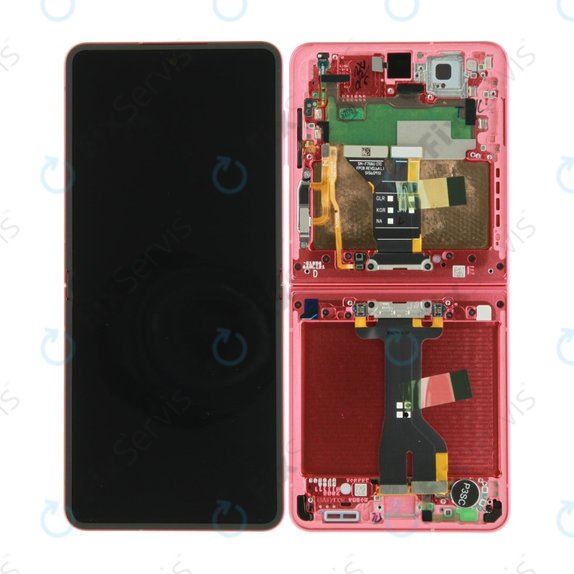 Samsung Galaxy Z Flip 7 F766B - LCD Displej + Dotykové Sklo + Rám (Coralred) OLED
